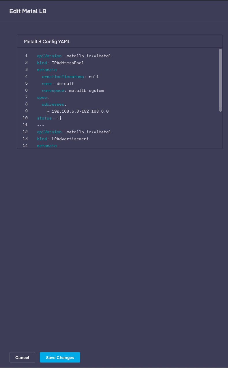 MetalLB with Custom Resource type configuration